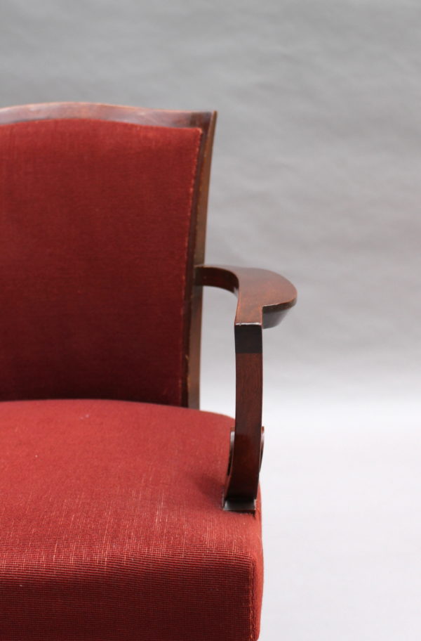 Fine French Art Deco Mahogany Armchair by Jules Leleu - Image 10