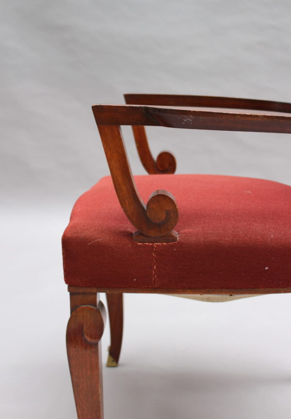 Fine French Art Deco Mahogany Armchair by Jules Leleu - Image 8