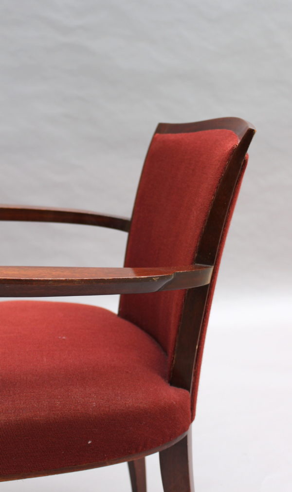 Fine French Art Deco Mahogany Armchair by Jules Leleu - Image 9