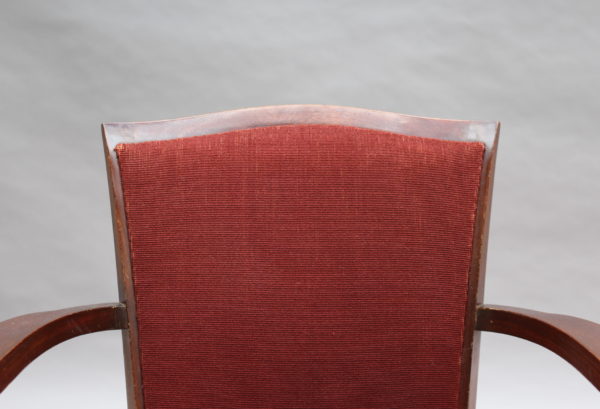 Fine French Art Deco Mahogany Armchair by Jules Leleu - Image 11