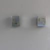 Pair of Fine French 1970's Nickel and Glass slab sconce by Perzel