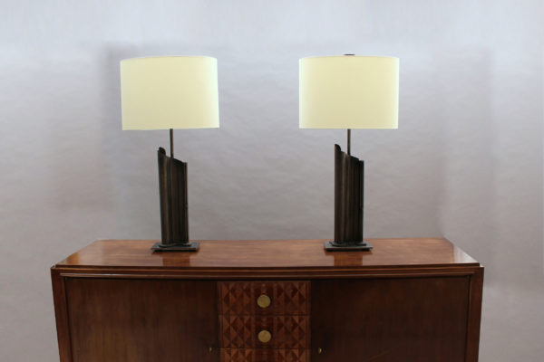 Pair of French 1970's Metal Table Lamps - Image 12