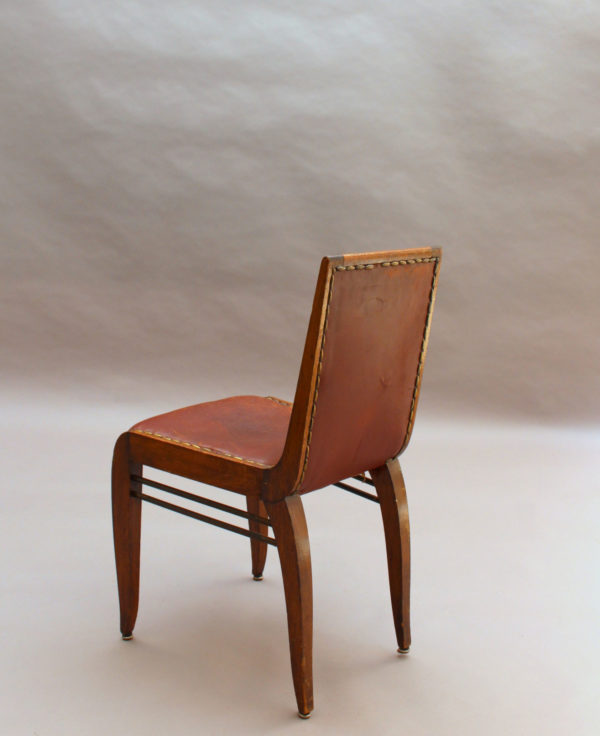 Set of 8 Fine French art Deco Dining Chairs by Albert Guenot for "Pomone" - Image 11