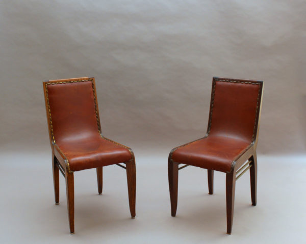 Set of 8 Fine French art Deco Dining Chairs by Albert Guenot for "Pomone" - Image 5