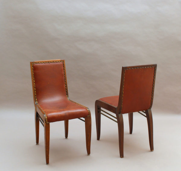 Set of 8 Fine French art Deco Dining Chairs by Albert Guenot for "Pomone" - Image 6