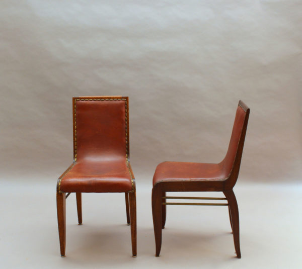 Set of 8 Fine French art Deco Dining Chairs by Albert Guenot for "Pomone" - Image 7