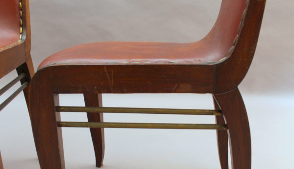 Set of 8 Fine French art Deco Dining Chairs by Albert Guenot for "Pomone" - Image 14