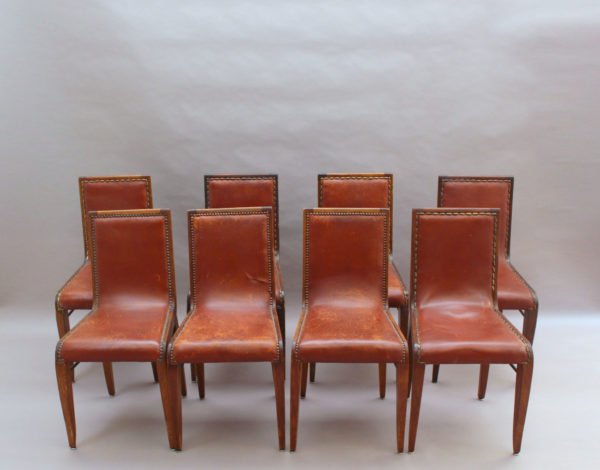 Set of 8 Fine French art Deco Dining Chairs by Albert Guenot for "Pomone" - Image 2