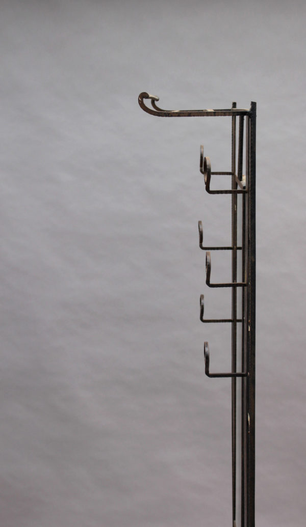 Fine French Art Deco Wrought Iron Coat Racks with an Umbrella and Hat Stand - Image 11