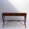 Fine French Neoclassical Mahogany Curved Desk and Armchair