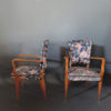 Pair of French Art Deco Stained Beech Armchairs