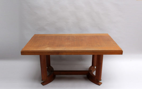 A fine French Art Deco Rectangular Oak Dining Table - Image 5