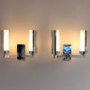 3 Fine French 1960s Chrome and Glass Sconces by Perzel