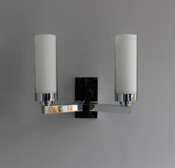 3 Fine French 1960s Chrome and Glass Sconces by Perzel - Image 11