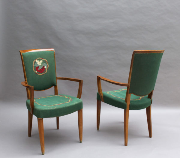 4 Fine French Art Deco Armchairs by Jules Leleu - Image 3