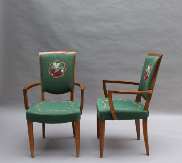 4 Fine French Art Deco Armchairs by Jules Leleu - Image 4