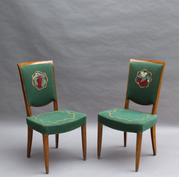 4 Fine French Art Deco Dining Chairs by Jules Leleu (4 arm chairs available) - Image 2