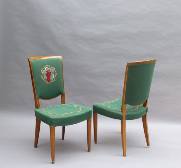 4 Fine French Art Deco Dining Chairs by Jules Leleu (4 arm chairs available) - Image 3