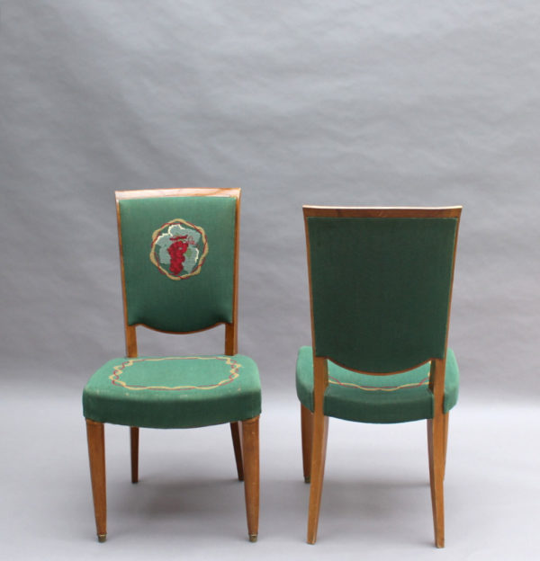 4 Fine French Art Deco Dining Chairs by Jules Leleu (4 arm chairs available) - Image 4