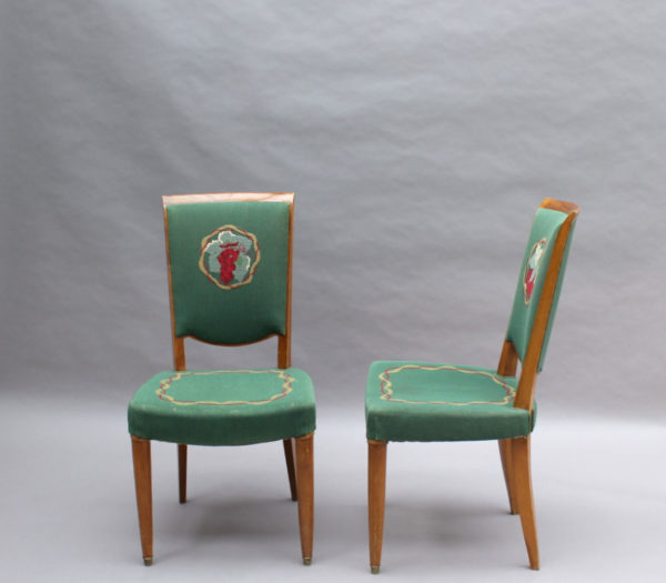 4 Fine French Art Deco Dining Chairs by Jules Leleu (4 arm chairs available) - Image 5