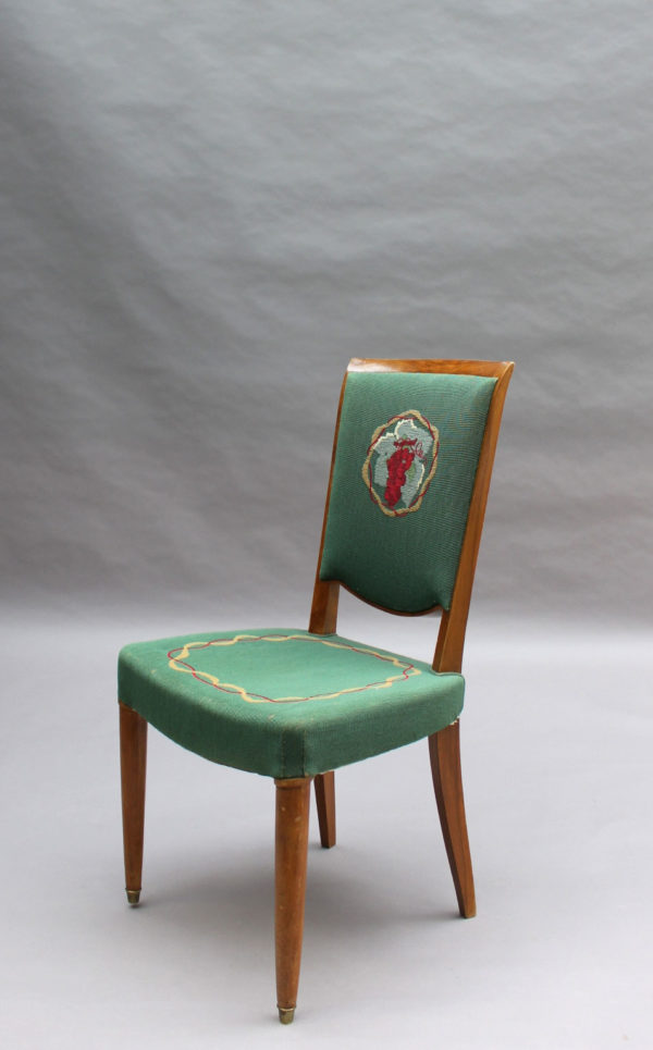 4 Fine French Art Deco Dining Chairs by Jules Leleu (4 arm chairs available) - Image 7