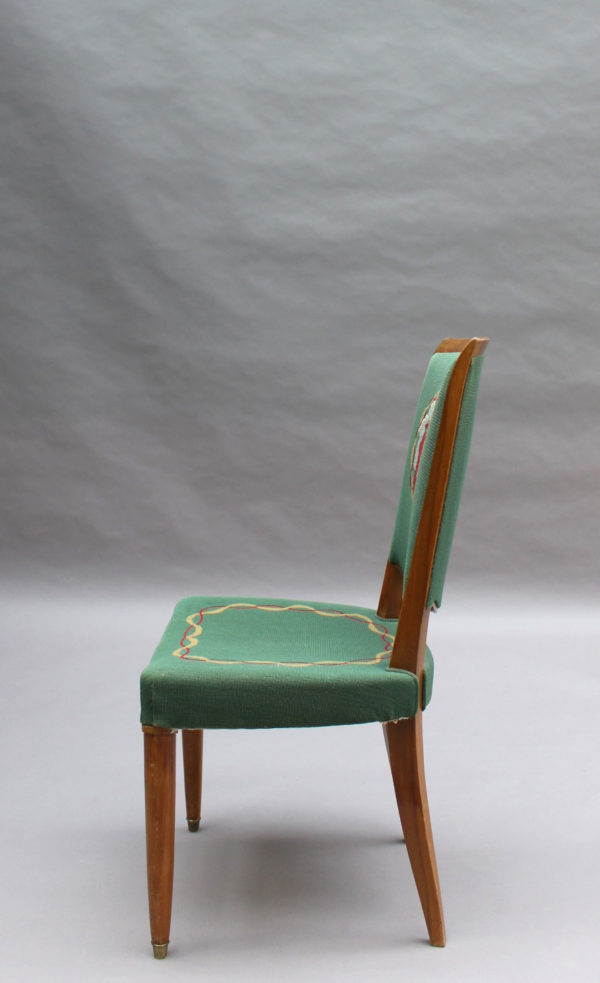 4 Fine French Art Deco Dining Chairs by Jules Leleu (4 arm chairs available) - Image 8