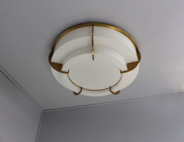 A Large Fine French Art Deco Two-Tiered Round Flush Mount by Jean Perzel - Image 7