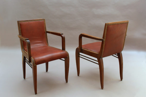 Set of 8 Fine French art Deco Dining Chairs by Albert Guenot for "Pomone" - Image 20