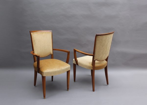 Pair of Fine French Art Deco Mahogany Armchairs by Jules Leleu - Image 2