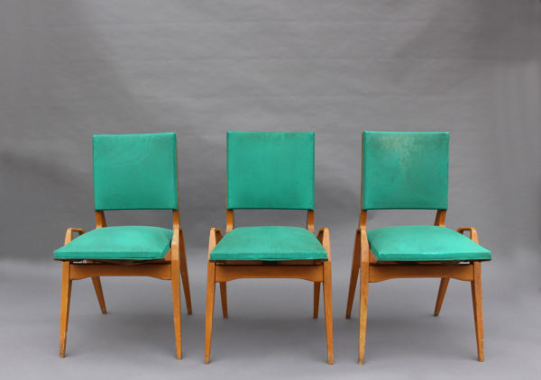 Set of 16 French 1950s Beech Chairs by Ségalot - Image 12