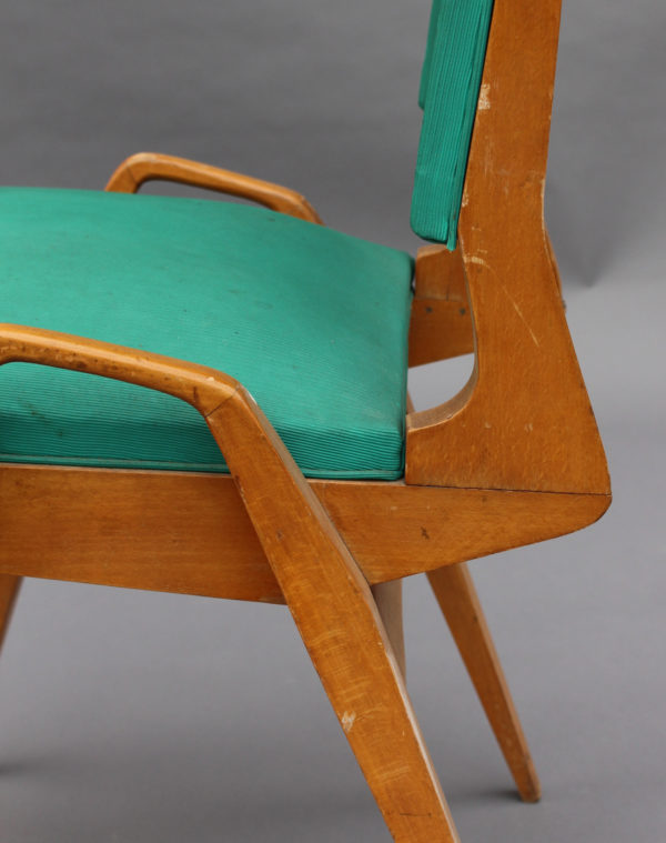 Set of 16 French 1950s Beech Chairs by Ségalot - Image 8