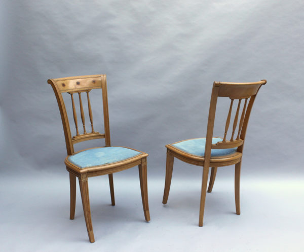 2 Fine French Art Deco Chairs by R. Damon & Bertaux (Matching Desk available) - Image 2