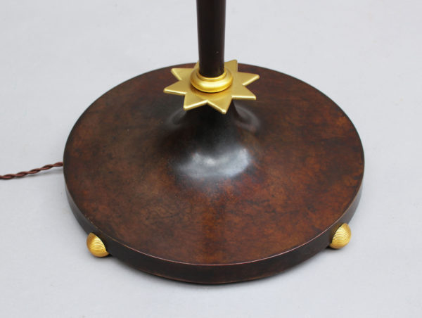 Fine French Art Deco Patinated Brass Floor Lamp - Image 12