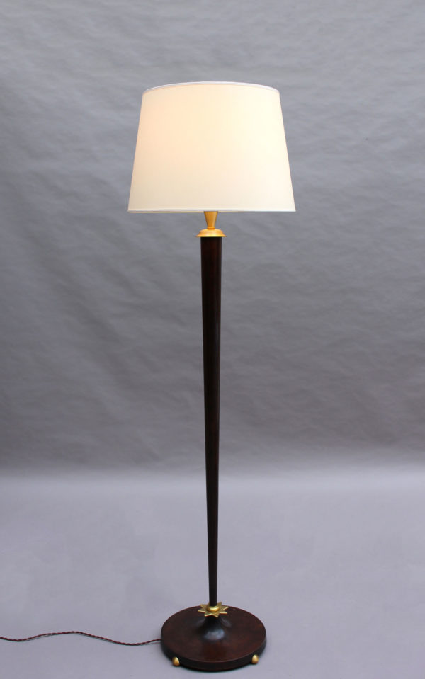 Fine French Art Deco Patinated Brass Floor Lamp - Image 4