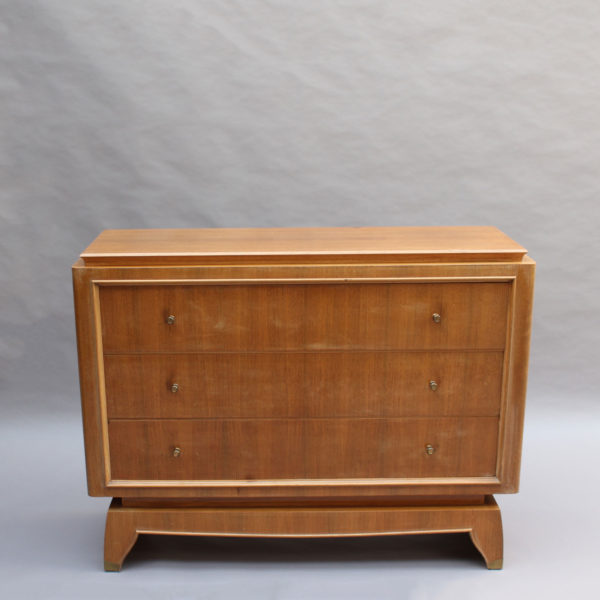 Fine French Art Deco 3 Drawers Palisander Commode with Brass Details - Image 3