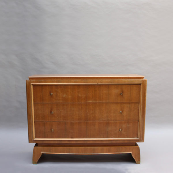 Fine French Art Deco 3 Drawers Palisander Commode with Brass Details - Image 2