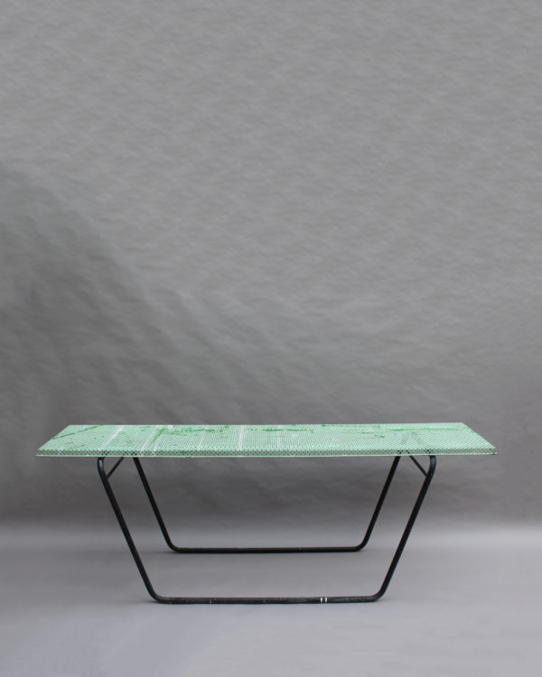 French 1950s Perforated Metal Console in the Style of Mathieu Mategot - Image 2