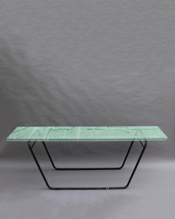 French 1950s Perforated Metal Console in the Style of Mathieu Mategot - Image 3