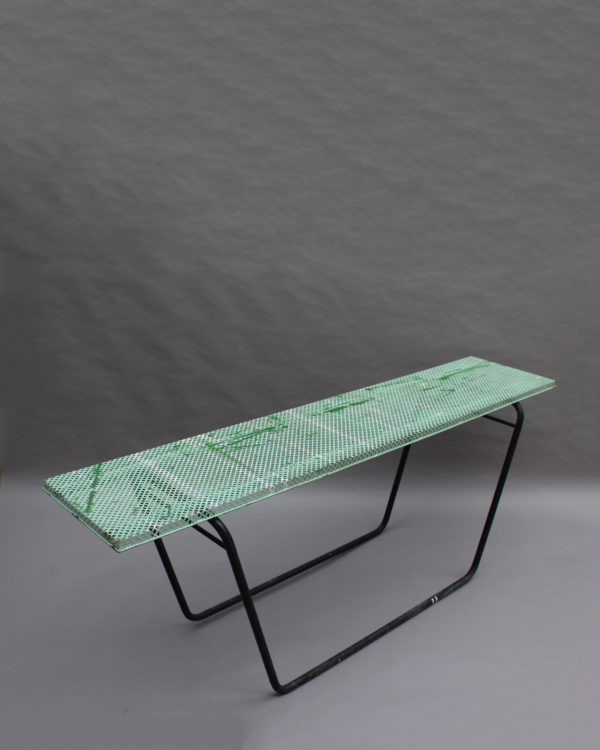 French 1950s Perforated Metal Console in the Style of Mathieu Mategot - Image 4