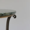 French Art Deco Marble Console with a Hammered wrought Iron Pedestal
