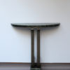 French Art Deco Marble Console with a Hammered wrought Iron Pedestal