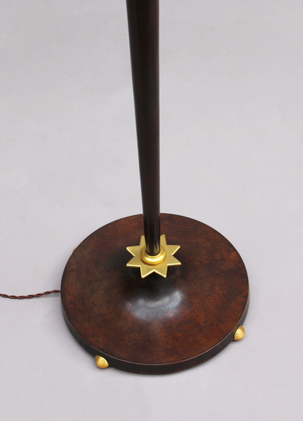 Fine French Art Deco Patinated Brass Floor Lamp - Image 11