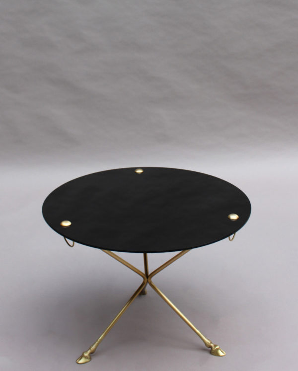 Fine French 1950s Opaline Top Side Table with a Bronze Base - Image 7