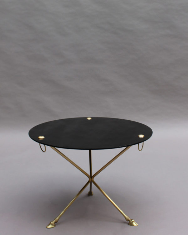 Fine French 1950s Opaline Top Side Table with a Bronze Base - Image 8