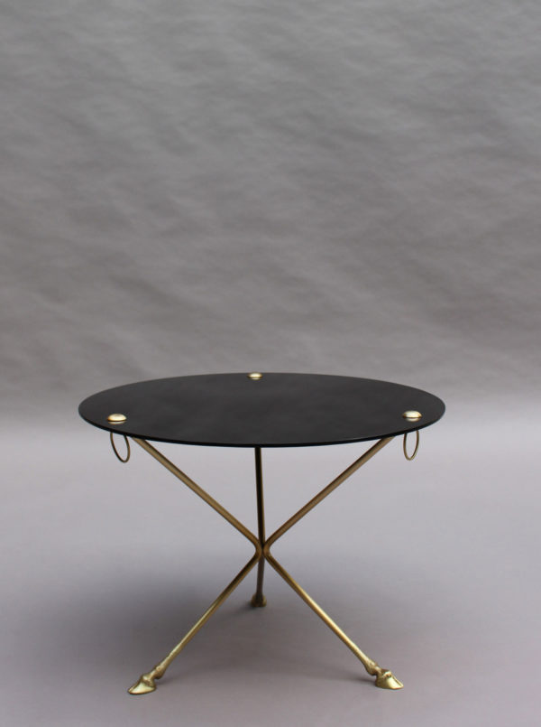 Fine French 1950s Opaline Top Side Table with a Bronze Base - Image 9