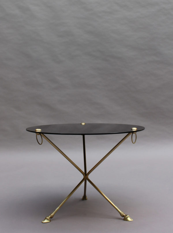 Fine French 1950s Opaline Top Side Table with a Bronze Base - Image 10