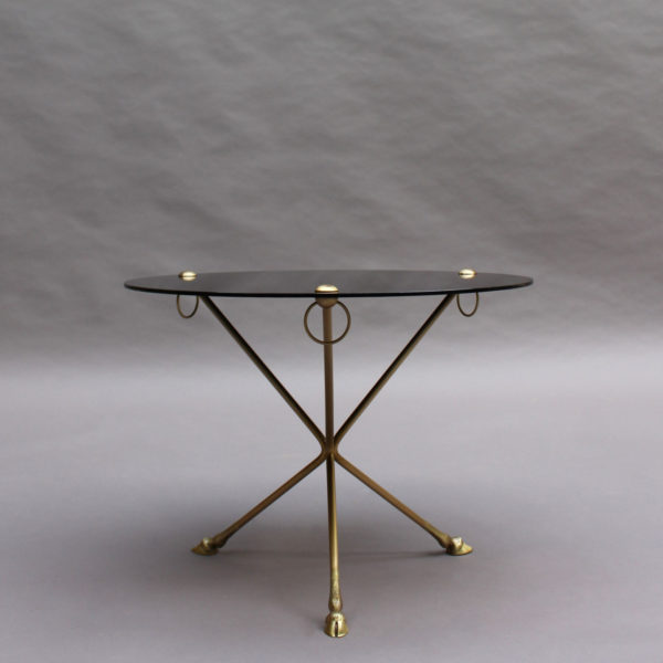 Fine French 1950s Opaline Top Side Table with a Bronze Base - Image 11