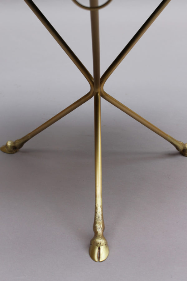 Fine French 1950s Opaline Top Side Table with a Bronze Base - Image 15