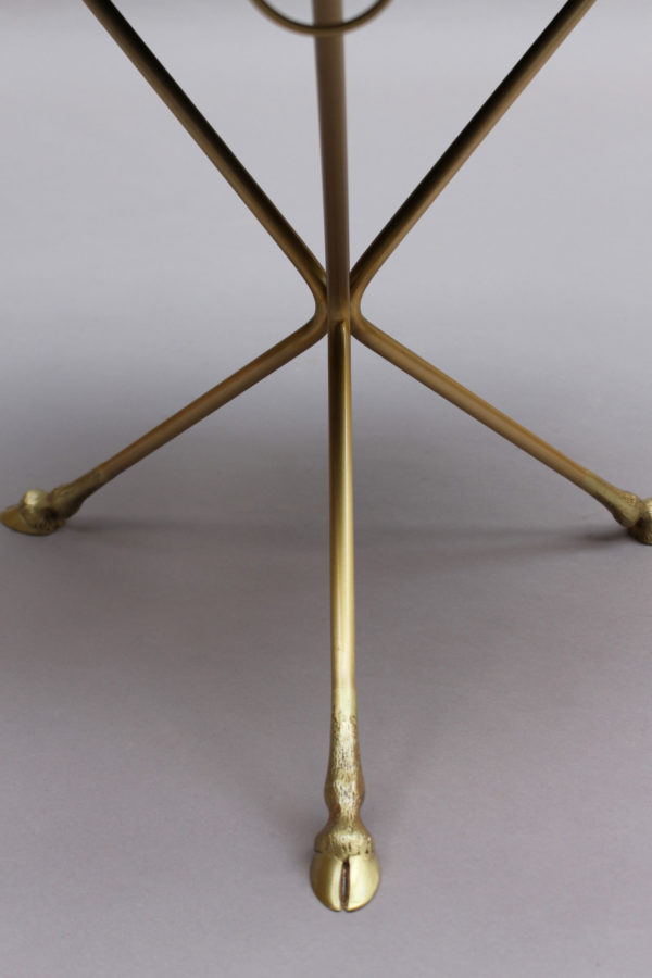 Fine French 1950s Opaline Top Side Table with a Bronze Base - Image 2