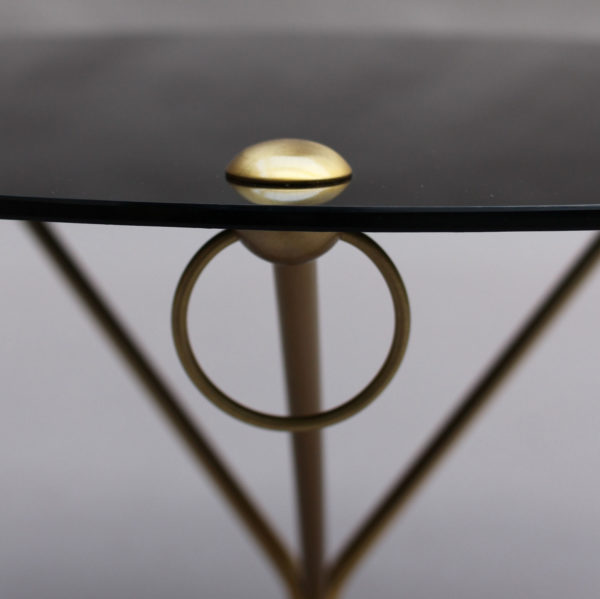 Fine French 1950s Opaline Top Side Table with a Bronze Base - Image 12